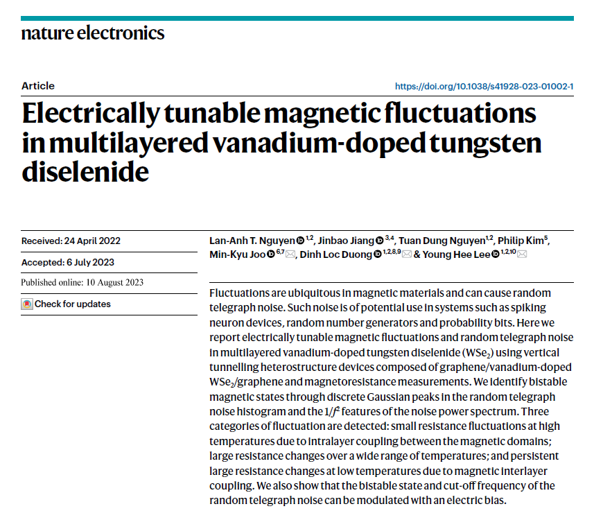 Electrically tunable magnetic fluctuations in multilayered vanadium-doped tungsten diselenide 첨부 이미지